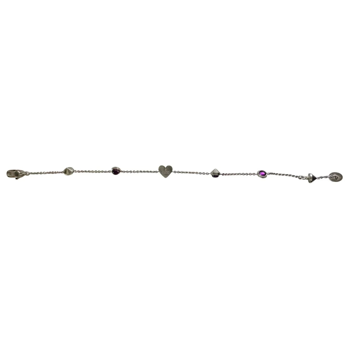 Gucci Heart Tag Amethyst Bracelet 17 - Gucci - bracelet - A+ Stuff