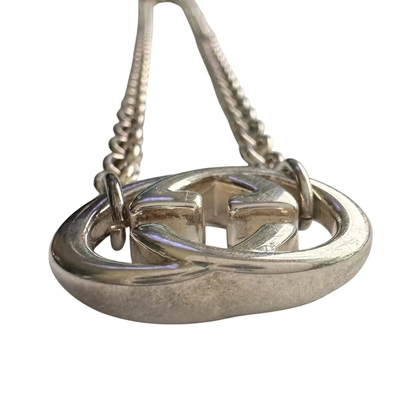 GUCCI Interlocking GG Logo Necklace (16") Sterling Silver - Gucci - Necklace - A+ Stuff