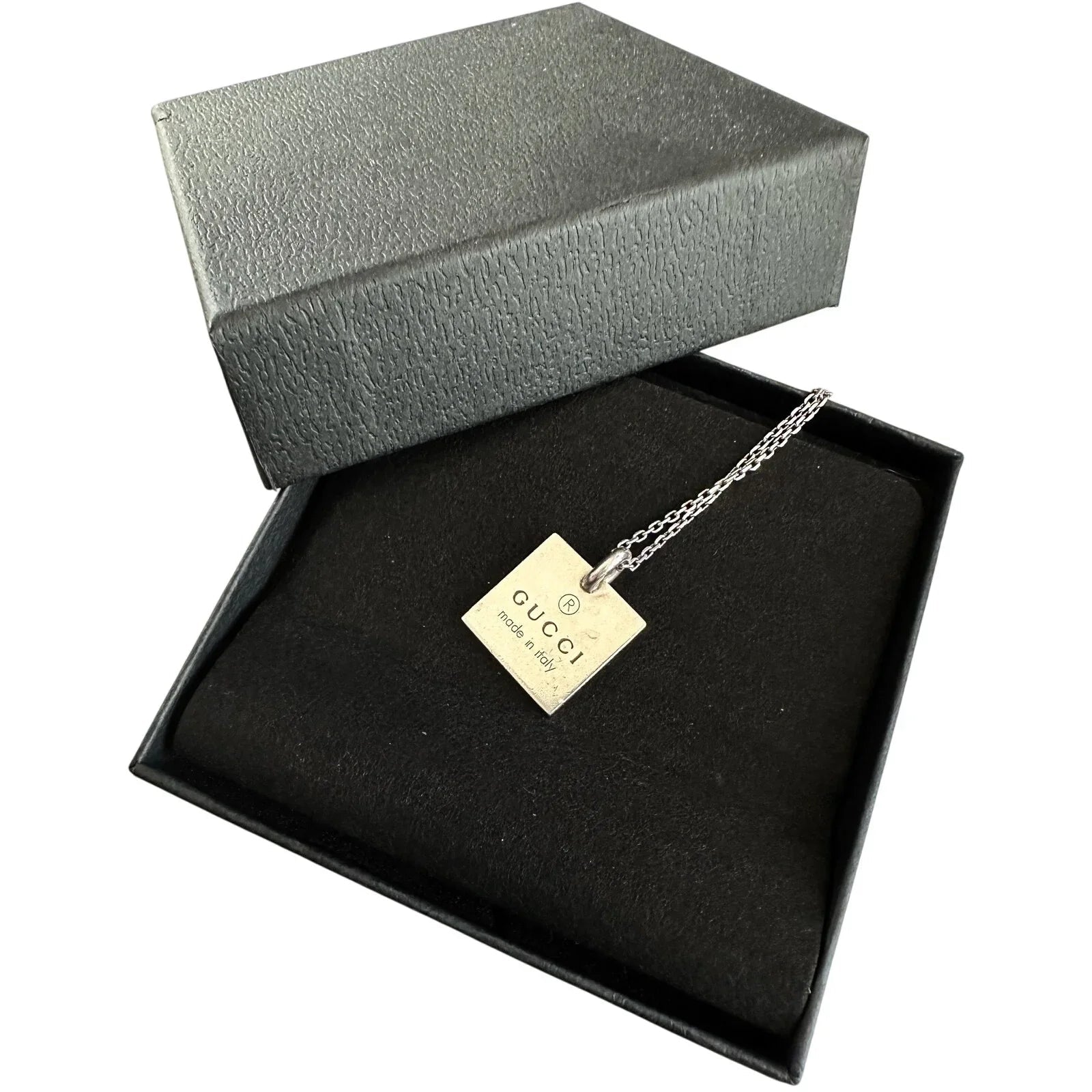 Gucci Logo Square Pendant on 19" Chain - Gucci - Necklace with Pendant - A+ Stuff