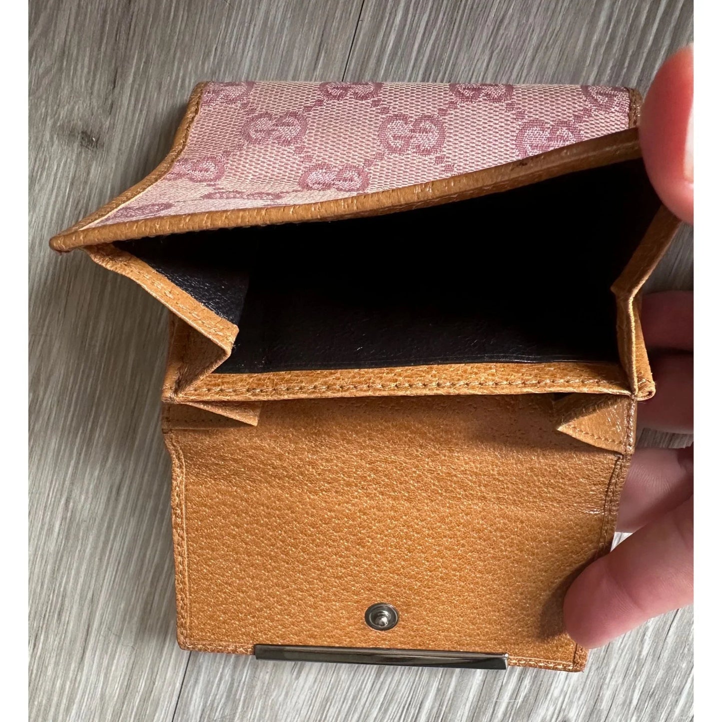 Gucci Pink GG Canvas & Leather Short Bifold Wallet w Coin Purse - Gucci - A+ Stuff