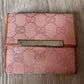 Gucci Pink GG Canvas & Leather Short Bifold Wallet w Coin Purse - Gucci - A+ Stuff