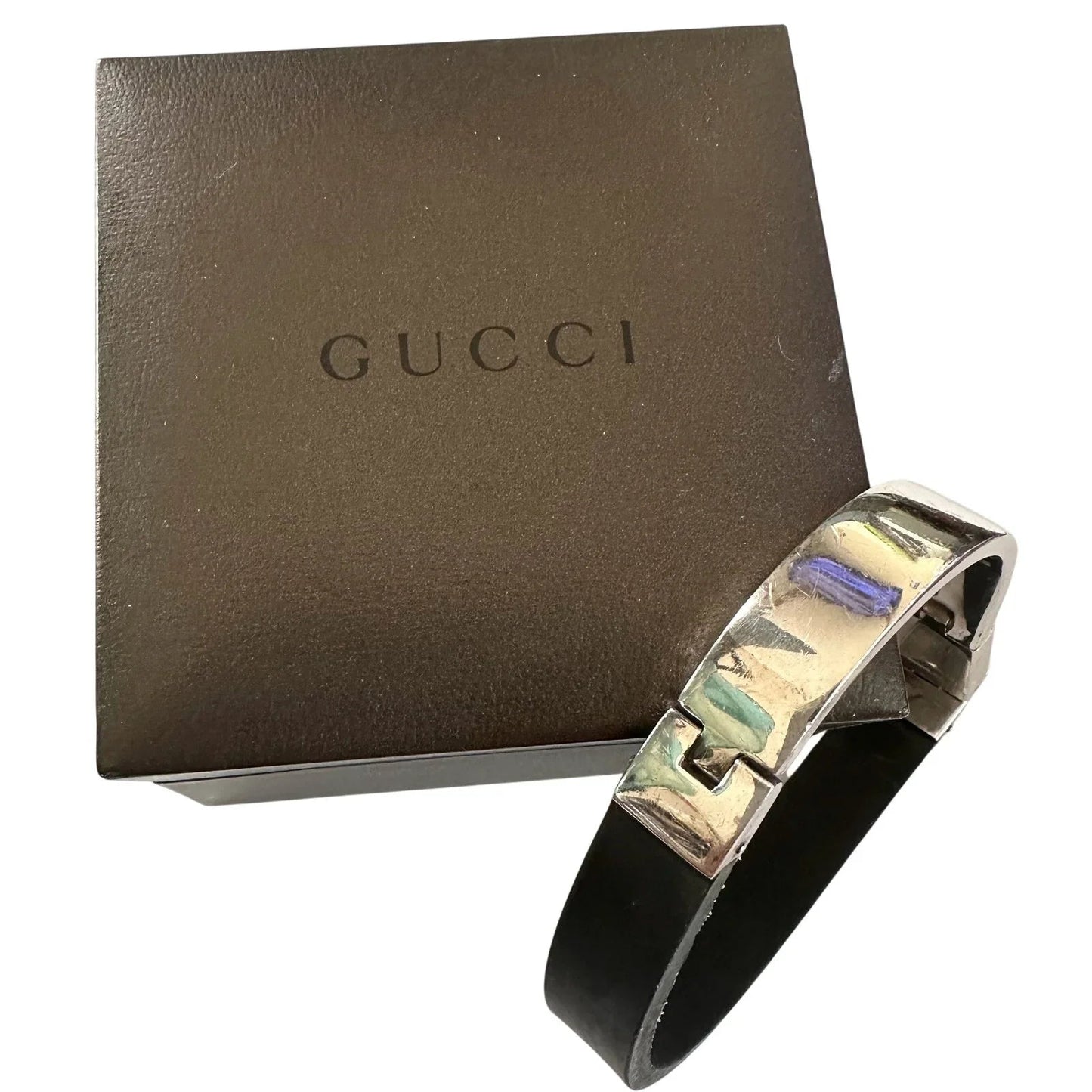 Gucci Rubber and Sterling Silver ID Bracelet - Full Inclusion - Gucci - Bracelet - A+ Stuff
