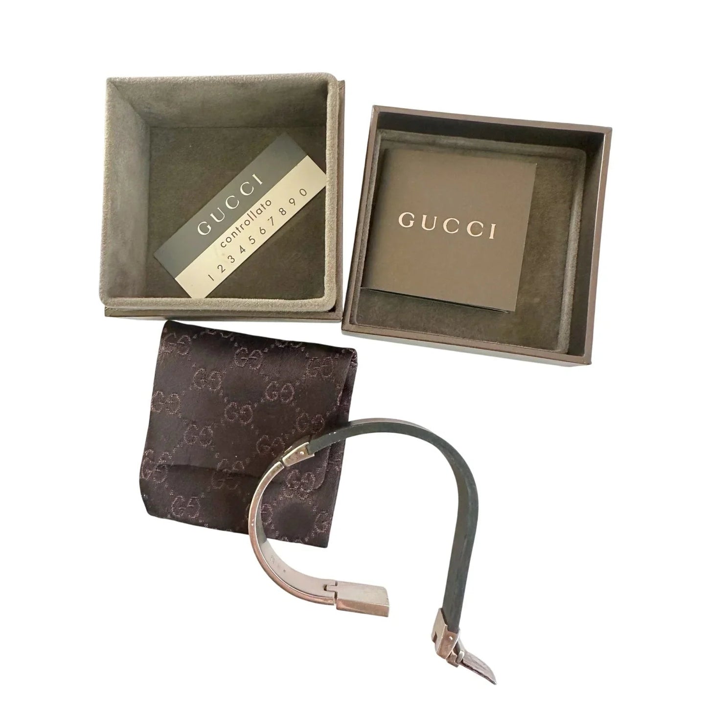 Gucci Rubber and Sterling Silver ID Bracelet - Full Inclusion - Gucci - Bracelet - A+ Stuff