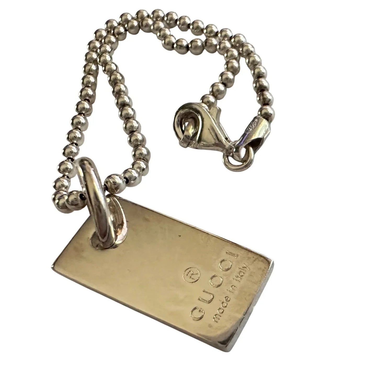 Gucci Silver Bar Logo Ball Chain Bracelet - Gucci - bracelet - A+ Stuff
