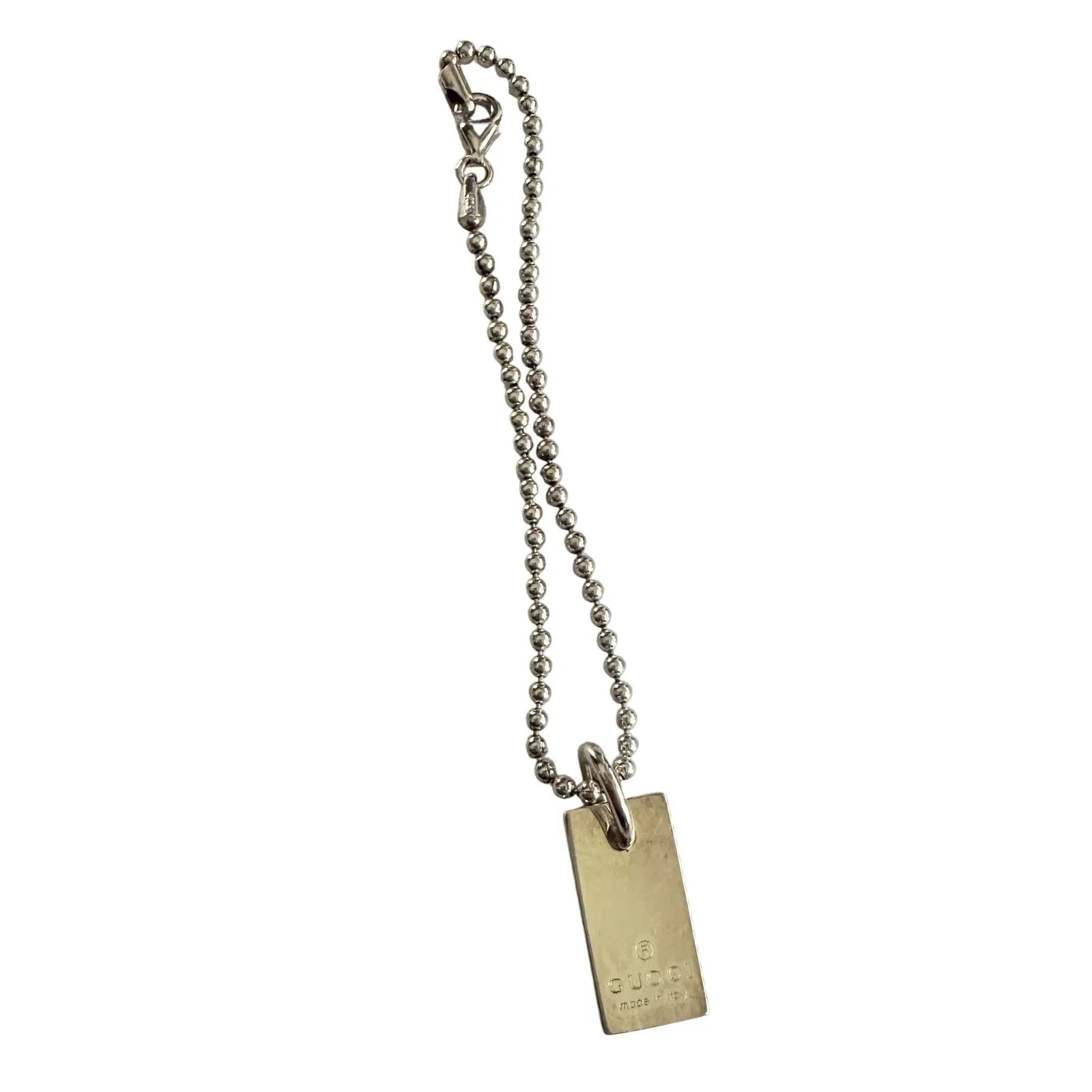 Gucci Silver Bar Logo Ball Chain Bracelet - Gucci - bracelet - A+ Stuff