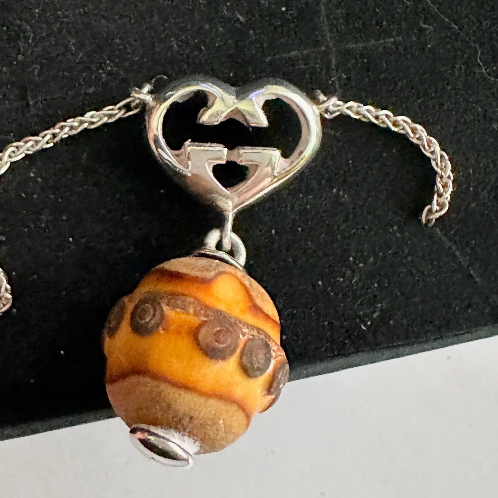 Gucci Silver G Interlocking Heart Bamboo Necklace - Gucci - Necklace - A+ Stuff