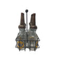 GULF Oil Glass Bottles with Metal Carrier (5 bottles, 6 lids) - GULF - Automobilia - A+ Stuff