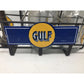 GULF Oil Glass Bottles with Metal Carrier (5 bottles, 6 lids) - GULF - Automobilia - A+ Stuff
