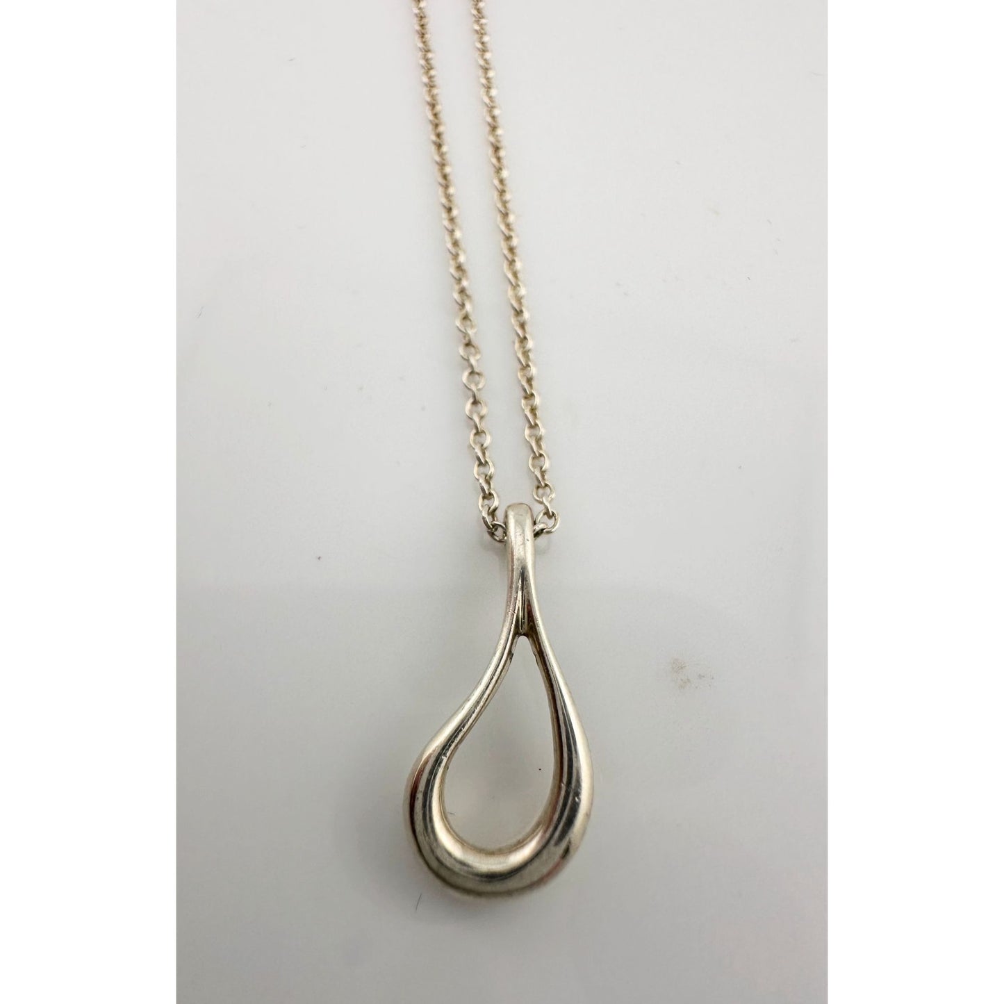 Tiffany and Co Elsa Peretti Teardrop Pendant Necklace in Sterling Silver