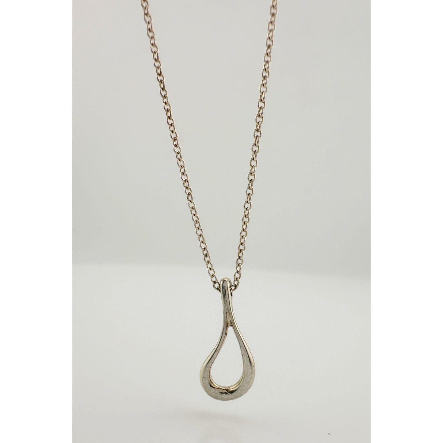 Tiffany and Co Elsa Peretti Teardrop Pendant Necklace in Sterling Silver