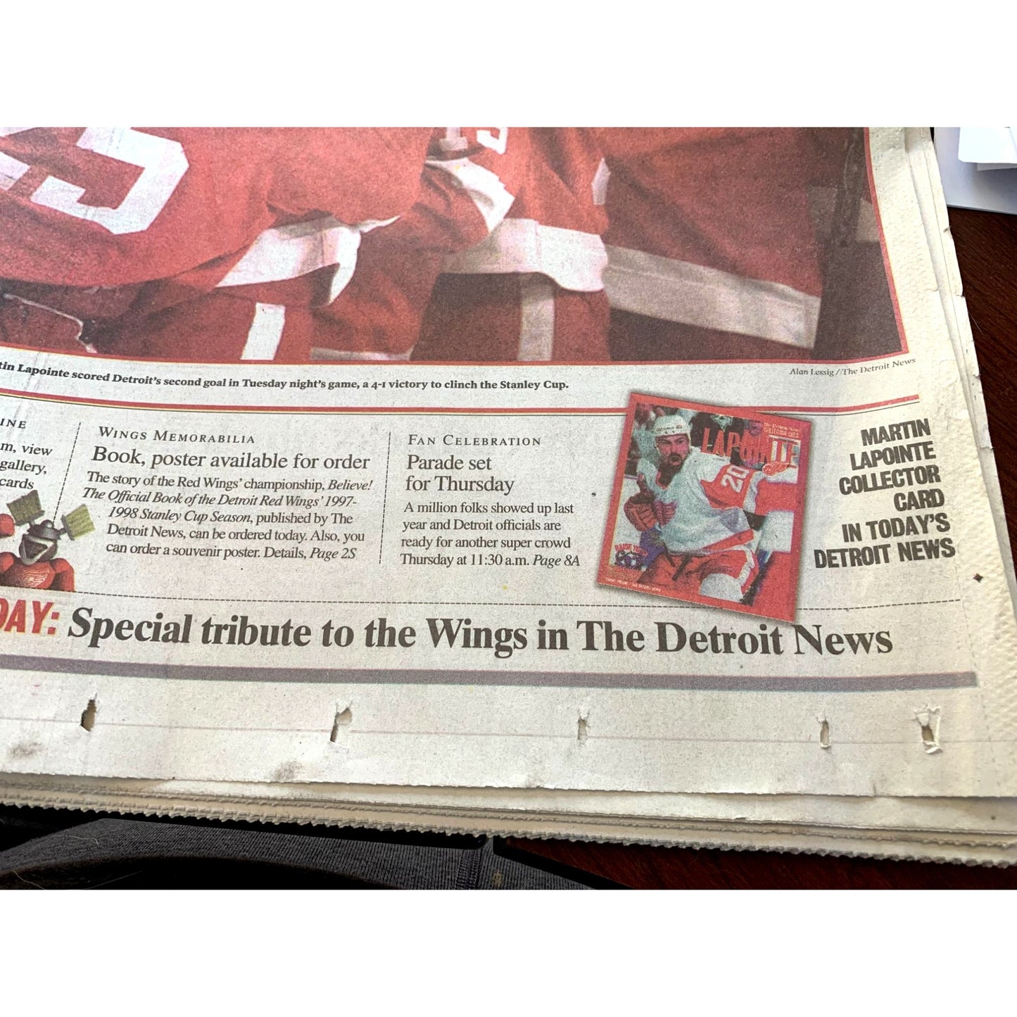 THE DETROIT NEWS  June 17, 1998 OURS AGAIN REDWINGS STANLEY CUP Champs