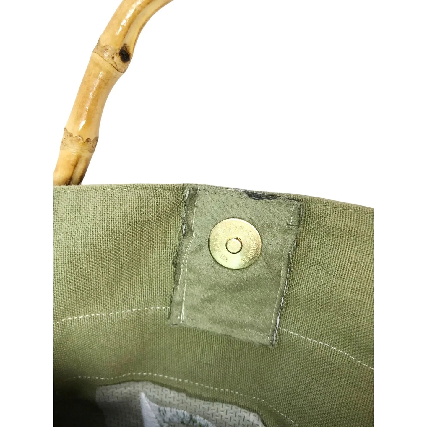 HandBag with monogrammed Uppercase A - Floral Motif with Bamboo Straps - Unbranded - A+ Stuff