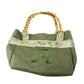 HandBag with monogrammed Uppercase A - Floral Motif with Bamboo Straps - Unbranded - A+ Stuff