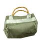 HandBag with monogrammed Uppercase A - Floral Motif with Bamboo Straps - Unbranded - A+ Stuff