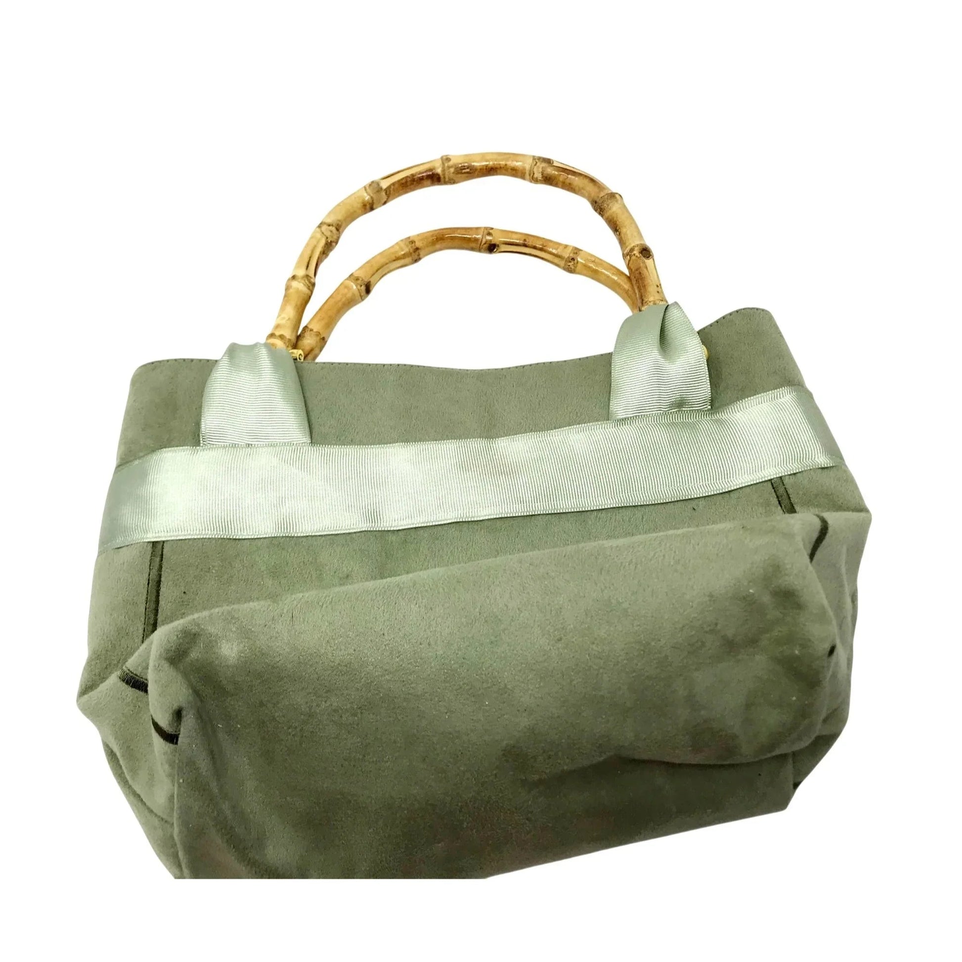 HandBag with monogrammed Uppercase A - Floral Motif with Bamboo Straps - Unbranded - A+ Stuff