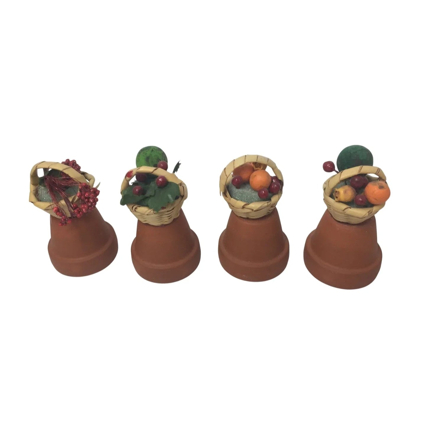 Handmade Miniature Upside Down Flower Pots with Baskets Glued on them - A+ Stuff - Decor - A+ Stuff