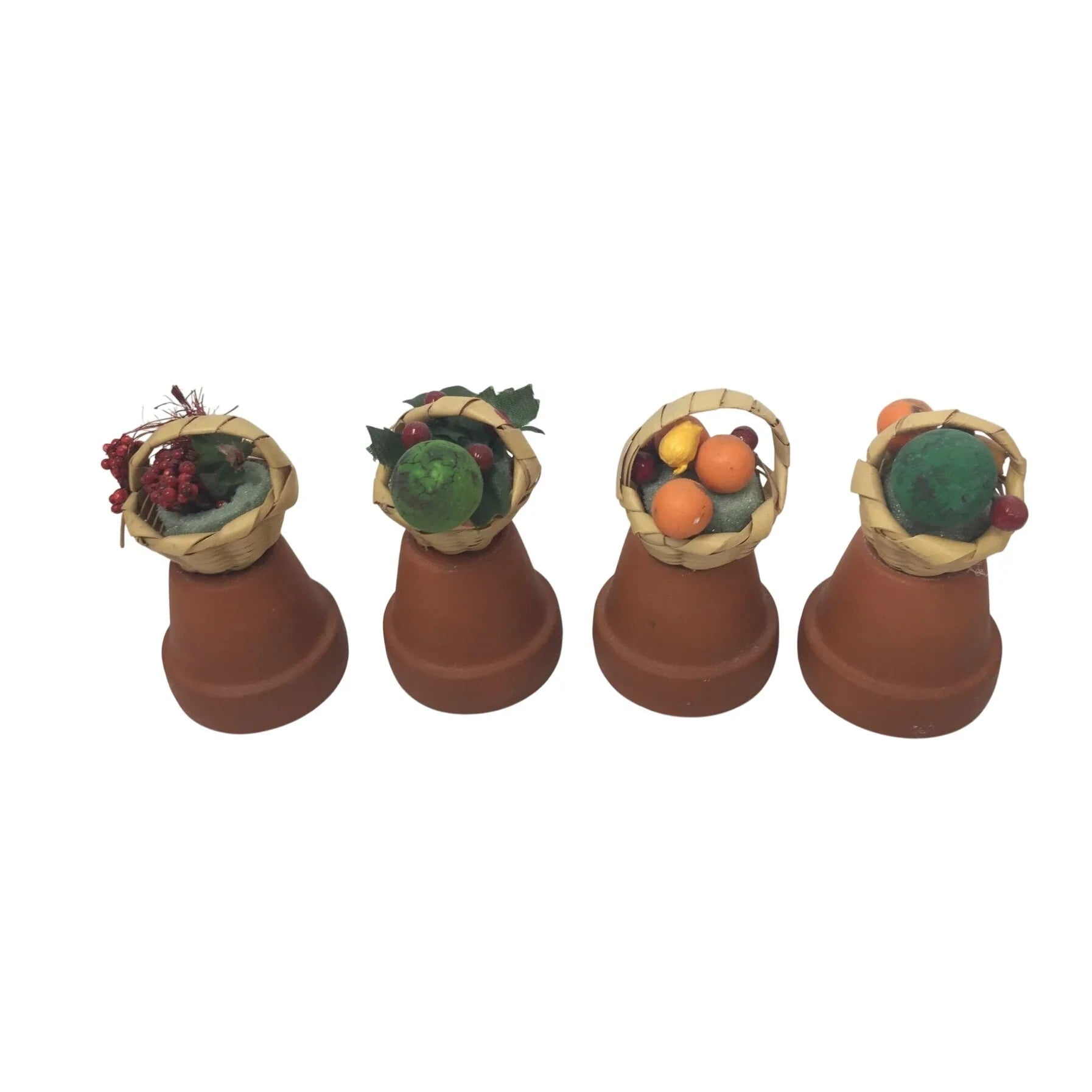 Handmade Miniature Upside Down Flower Pots with Baskets Glued on them - A+ Stuff - Decor - A+ Stuff