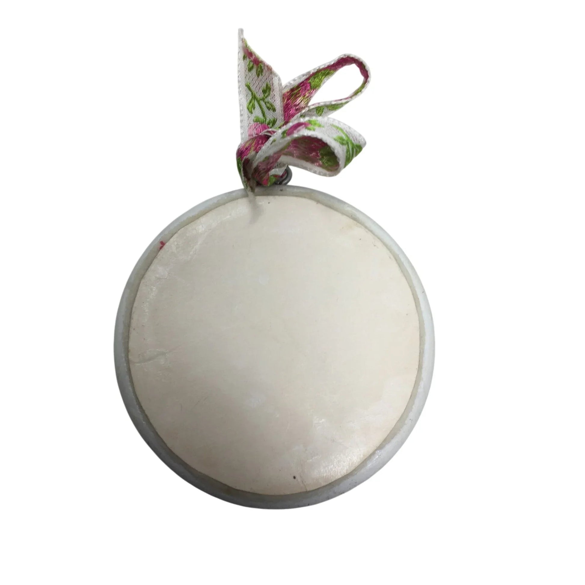 Handmade White and Pink ''LUV'' Ornament/Decoration with Floral Ribbon - A+ Stuff - Holiday Ornaments - A+ Stuff