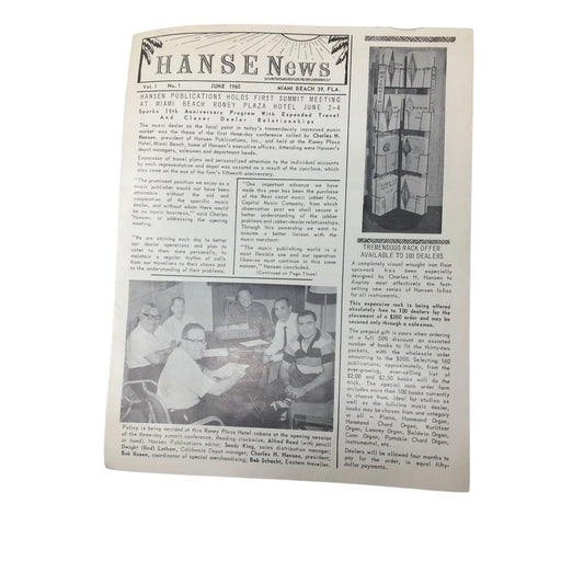 ''HANSE NEWS'' Vintage June 1960 Newsletter from Hansen Publications - A+ Stuff - Books - A+ Stuff