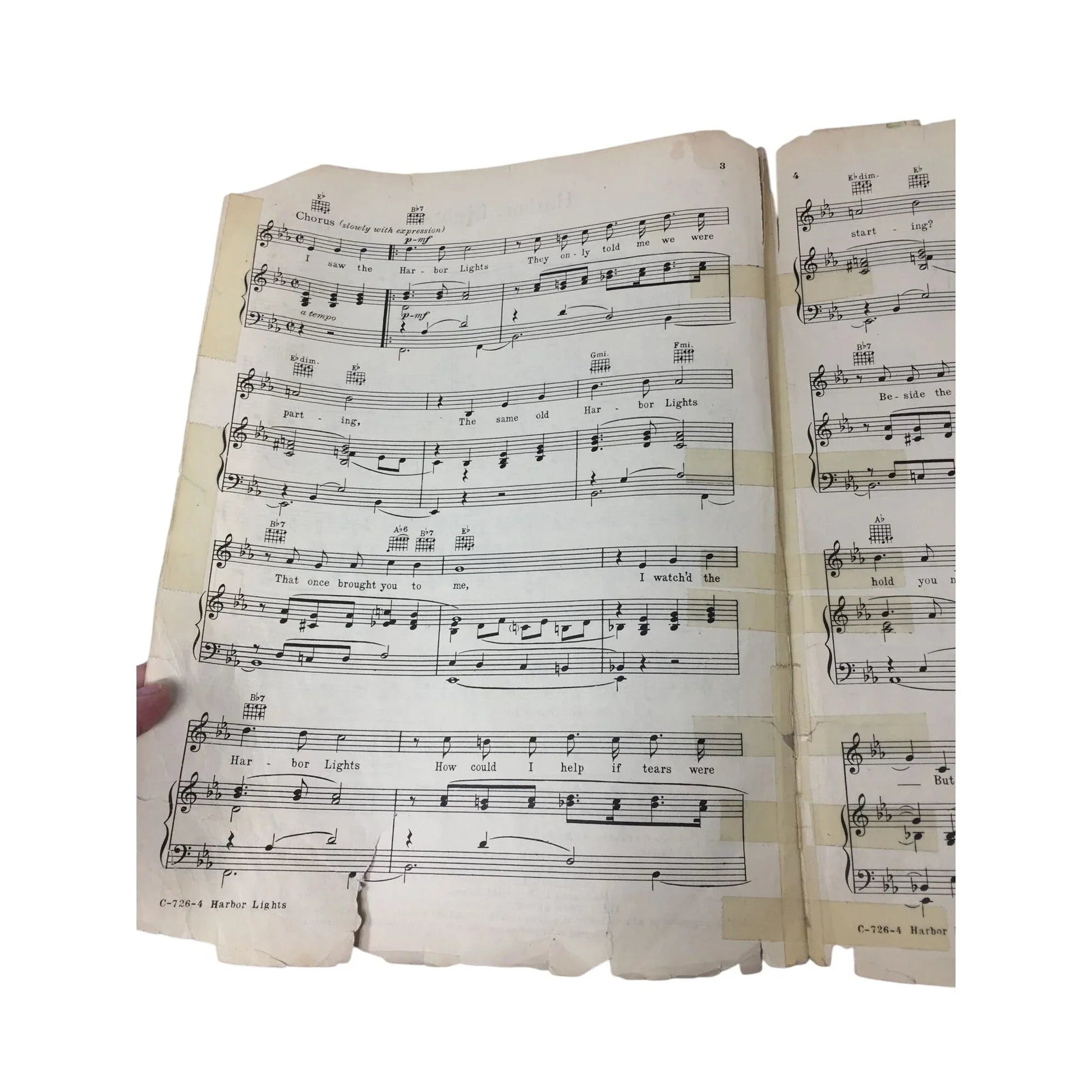 ''HARBOR LIGHTS'' SHEET MUSIC BY JIMMY KENNEDY AND HUGH WILLIAMS - A+ Stuff - SHEET MUSIC - A+ Stuff