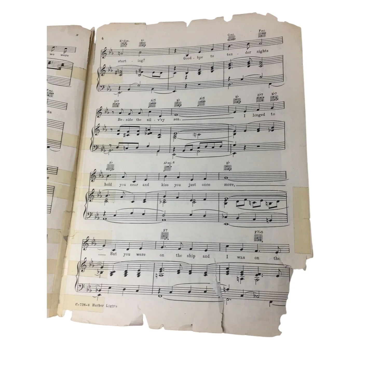 ''HARBOR LIGHTS'' SHEET MUSIC BY JIMMY KENNEDY AND HUGH WILLIAMS - A+ Stuff - SHEET MUSIC - A+ Stuff