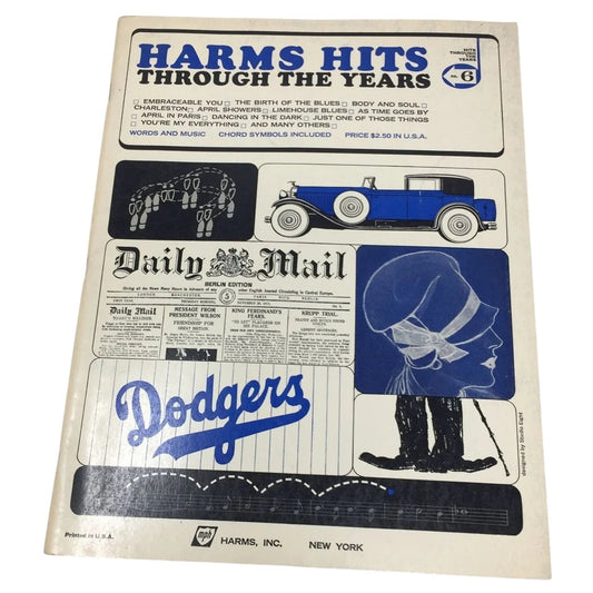 Harms Hits Through The Years (No. 6) Vintage Sheet Music Book - A+ Stuff - Sheet Music - A+ Stuff