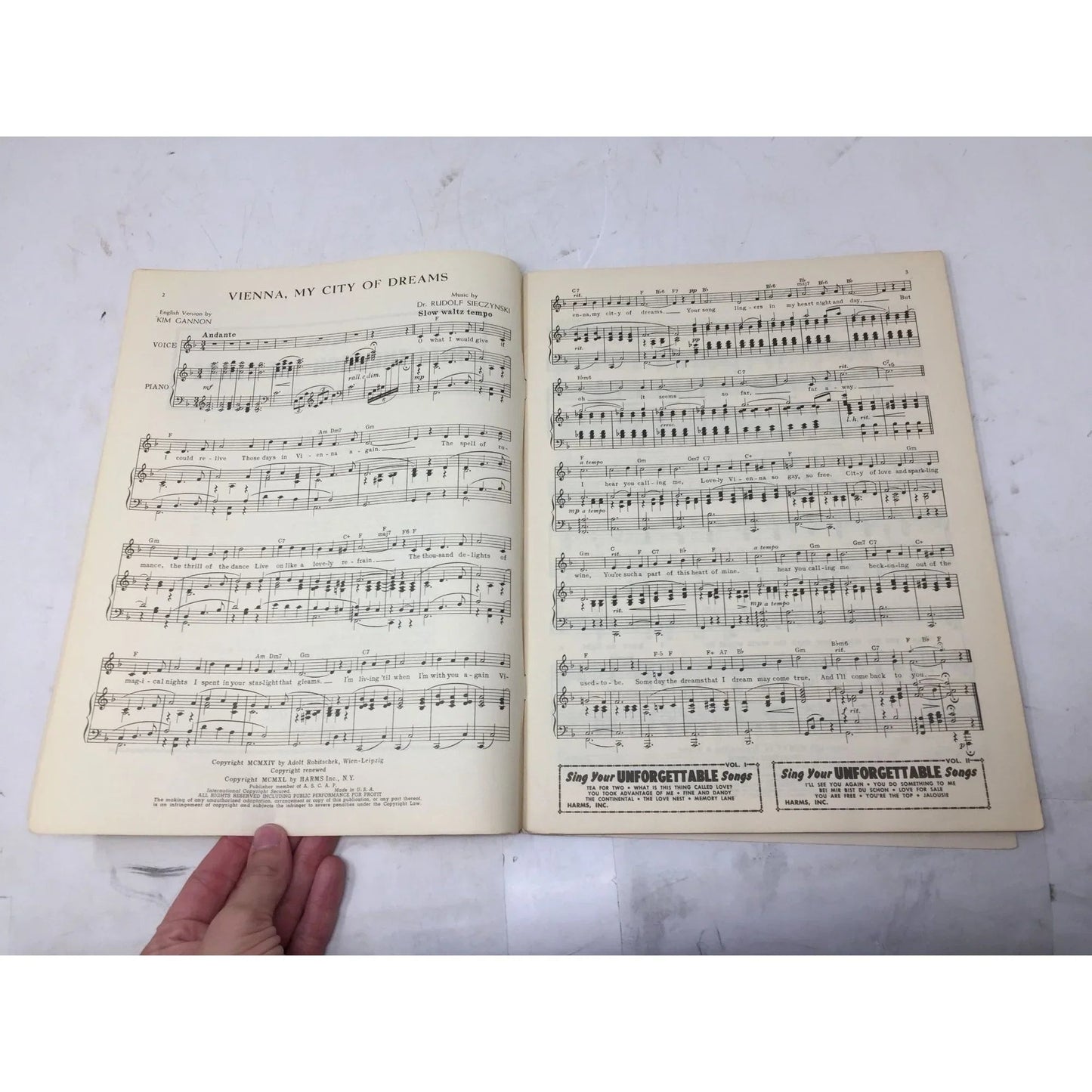 Harms Hits Through The Years Vintage Sheet Music book - A+ Stuff - SHEET MUSIC - A+ Stuff