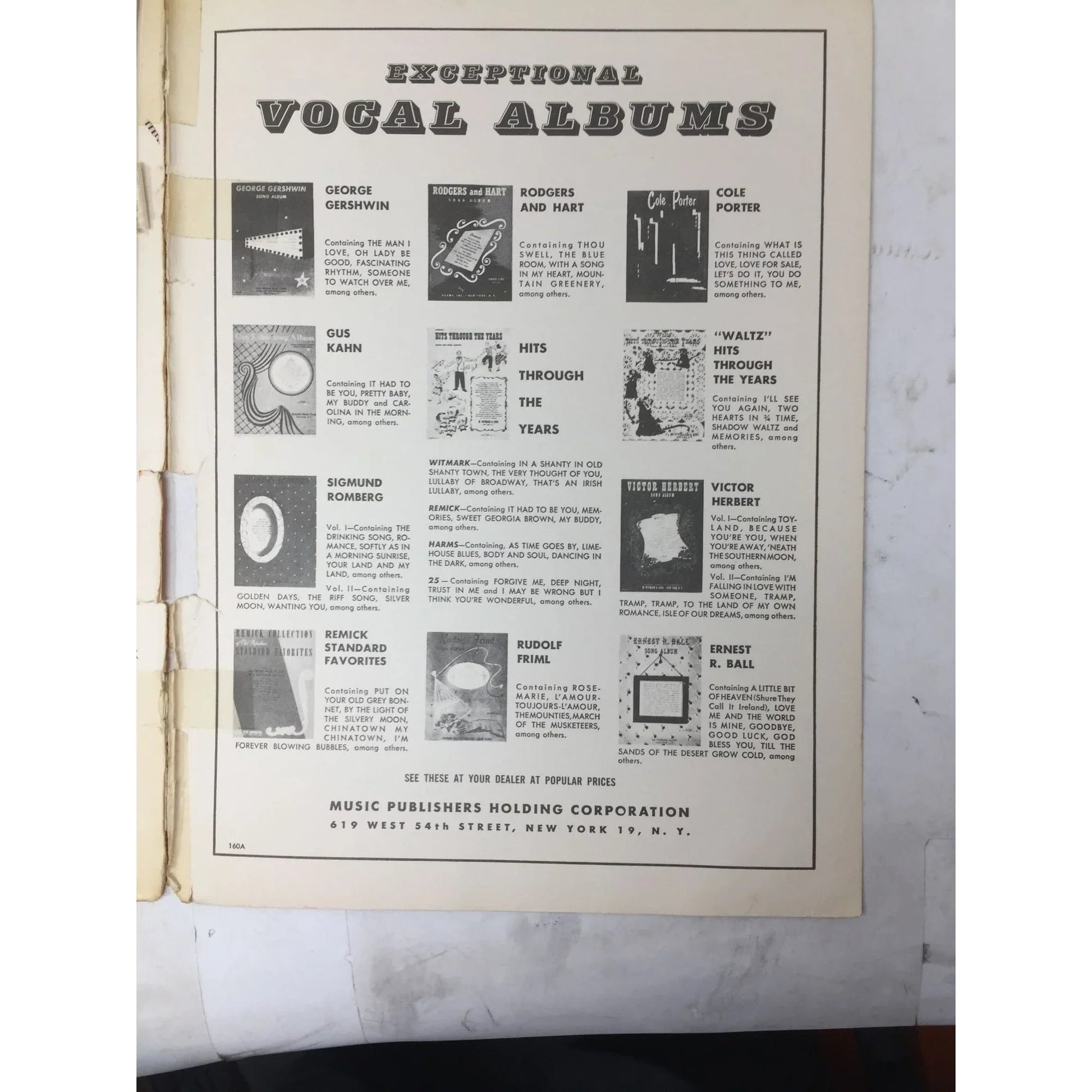 Harms Hits Through The Years Vintage Sheet Music book - A+ Stuff - SHEET MUSIC - A+ Stuff