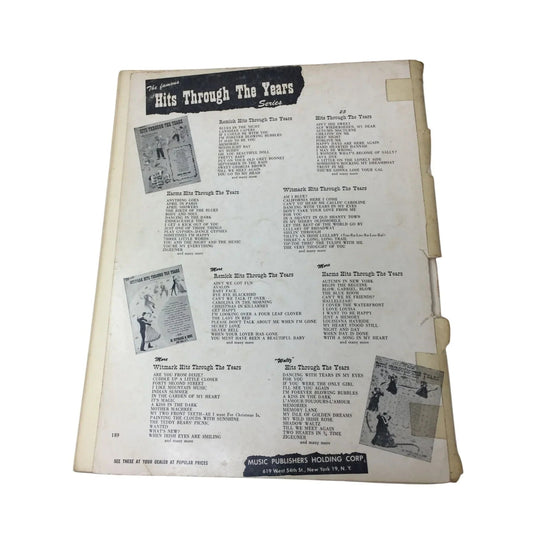Harms Hits Through The Years Vintage Sheet Music book - A+ Stuff - SHEET MUSIC - A+ Stuff
