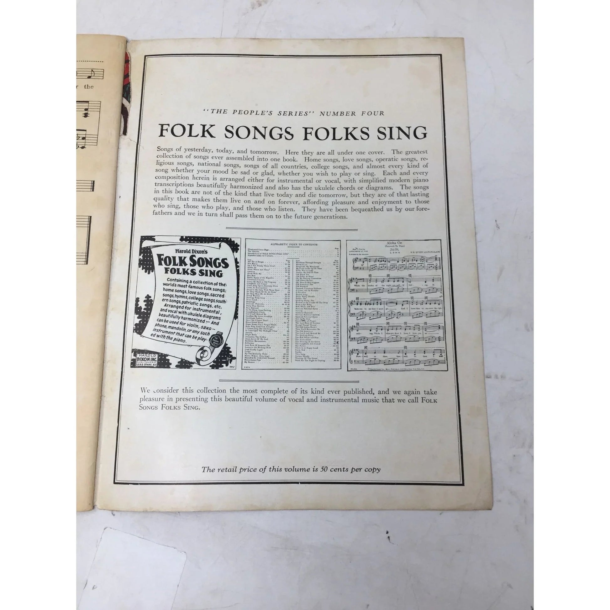 Harold Dixon's Songs that People Sing Vintage Sheet Music Book - A+ Stuff - SHEET MUSIC - A+ Stuff
