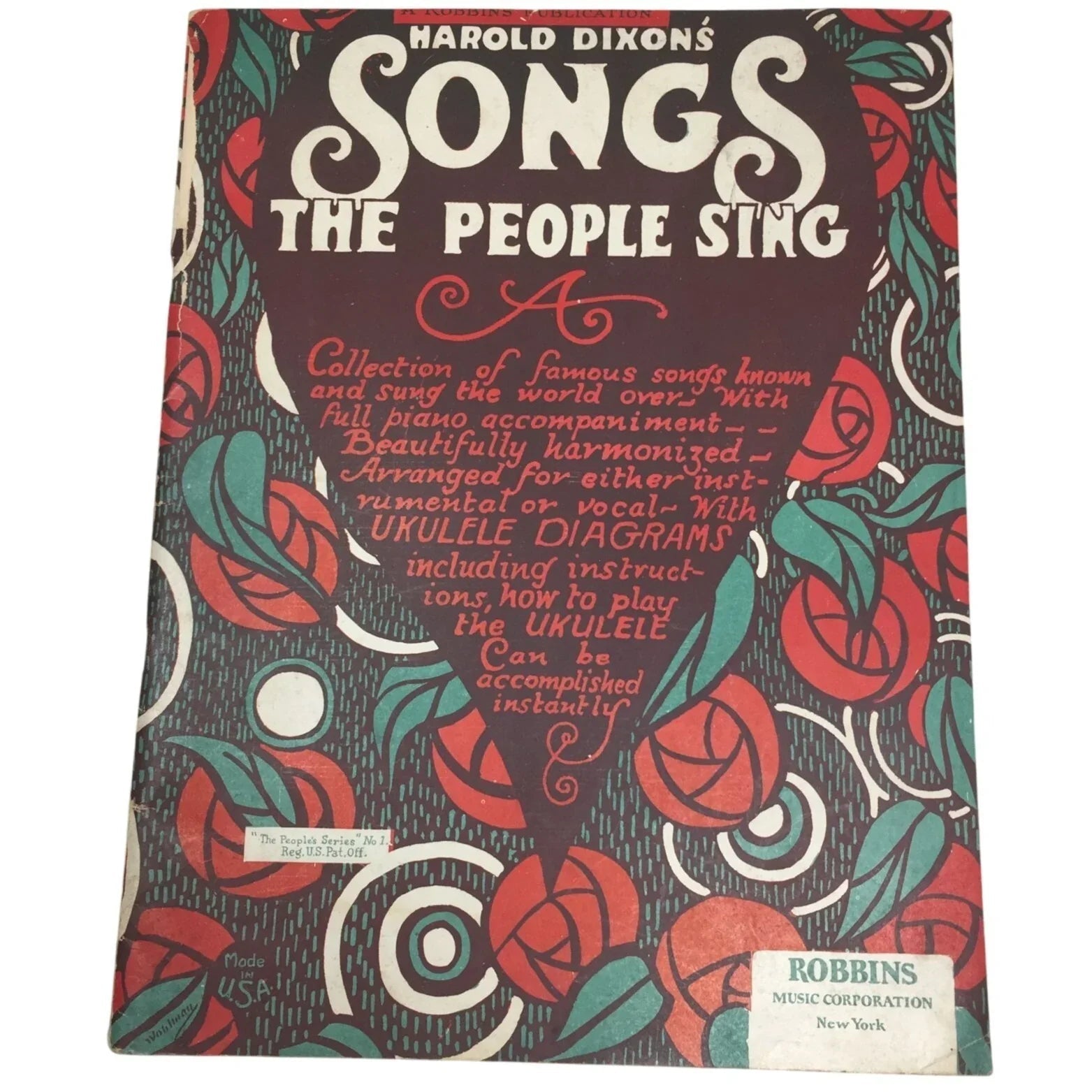 Harold Dixon's Songs that People Sing Vintage Sheet Music Book - A+ Stuff - SHEET MUSIC - A+ Stuff