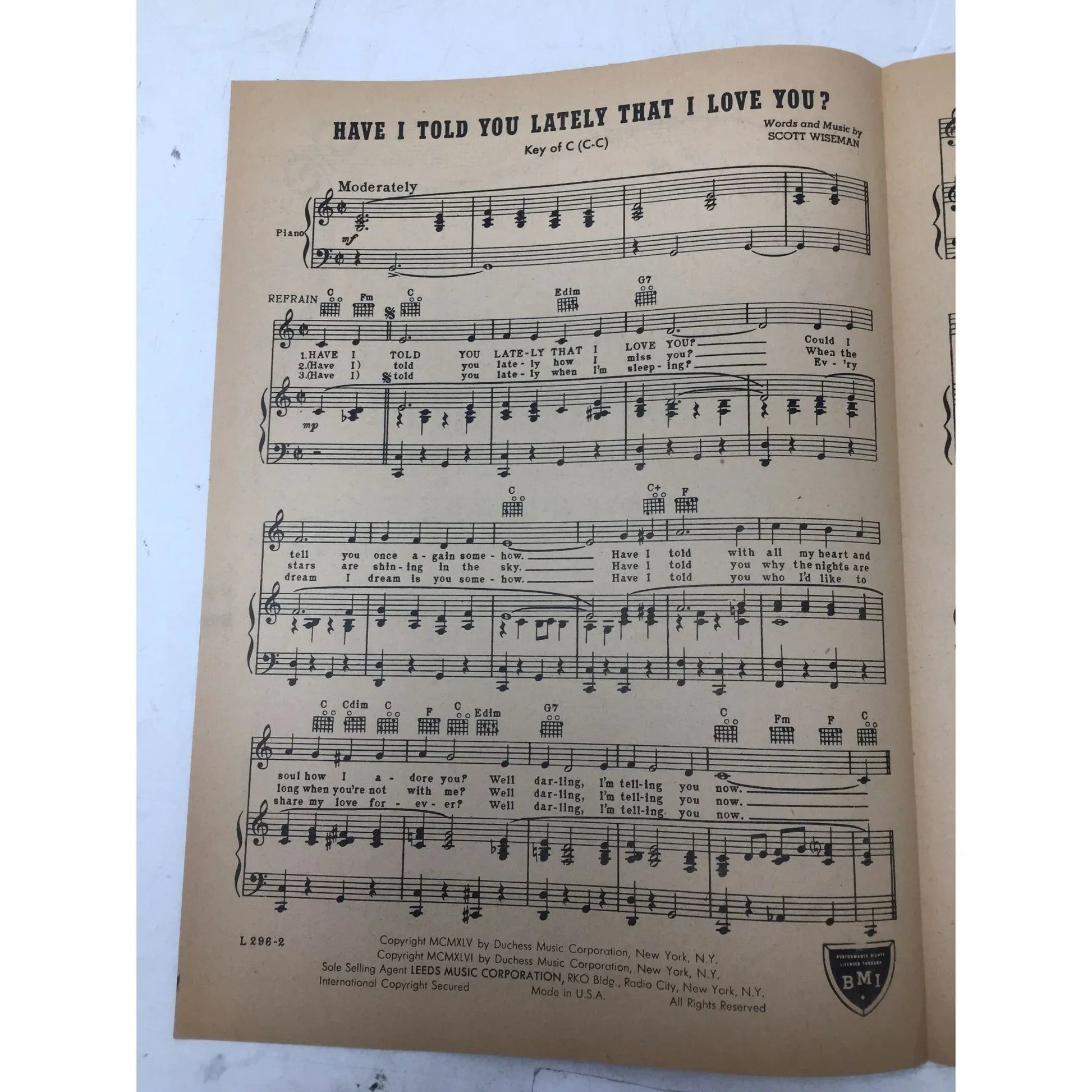 ''Have I Told You Lately That I Love You ?'' Vintage sheet music - A+ Stuff - sheet music - A+ Stuff
