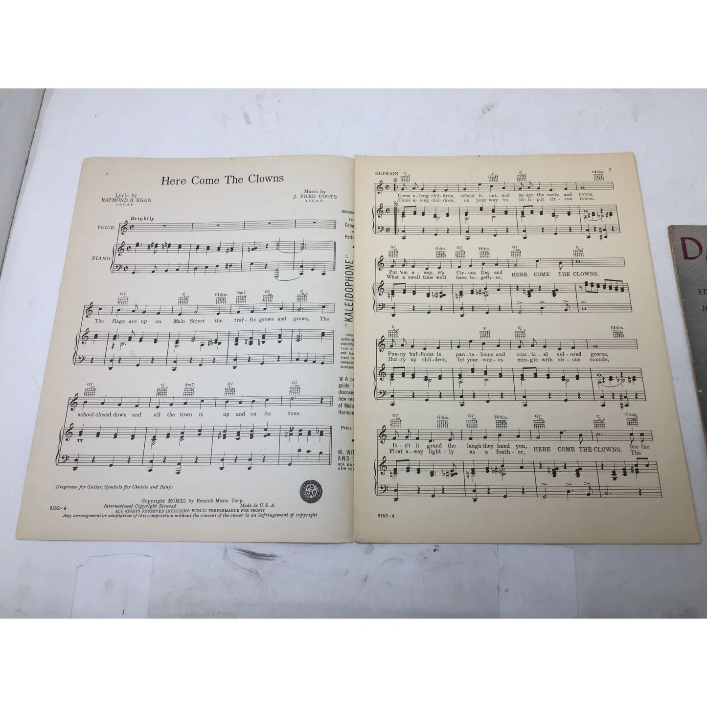 ''Here Come the Clowns'' Vintage Sheet Music book - A+ Stuff - sheet music - A+ Stuff