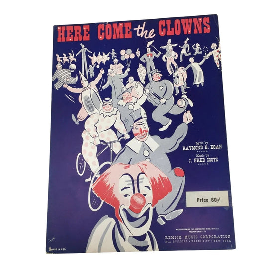 ''Here Come the Clowns'' Vintage Sheet Music book - A+ Stuff - sheet music - A+ Stuff