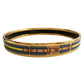 Hermès Belt Motif Enamel and Gold Plate Bangle Bracelet - Hermes - Bracelet - A+ Stuff