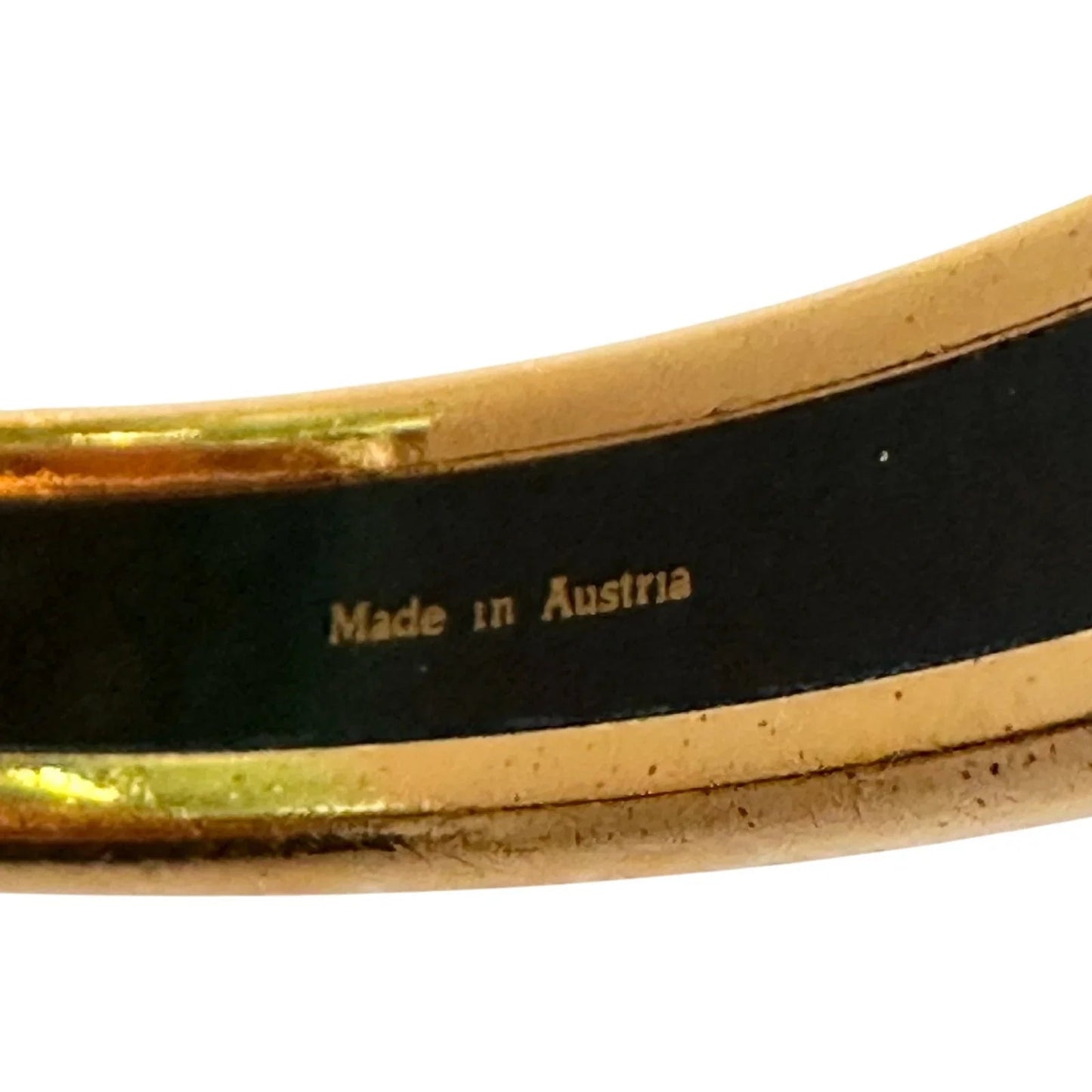 Hermès Belt Motif Enamel and Gold Plate Bangle Bracelet - Hermes - Bracelet - A+ Stuff