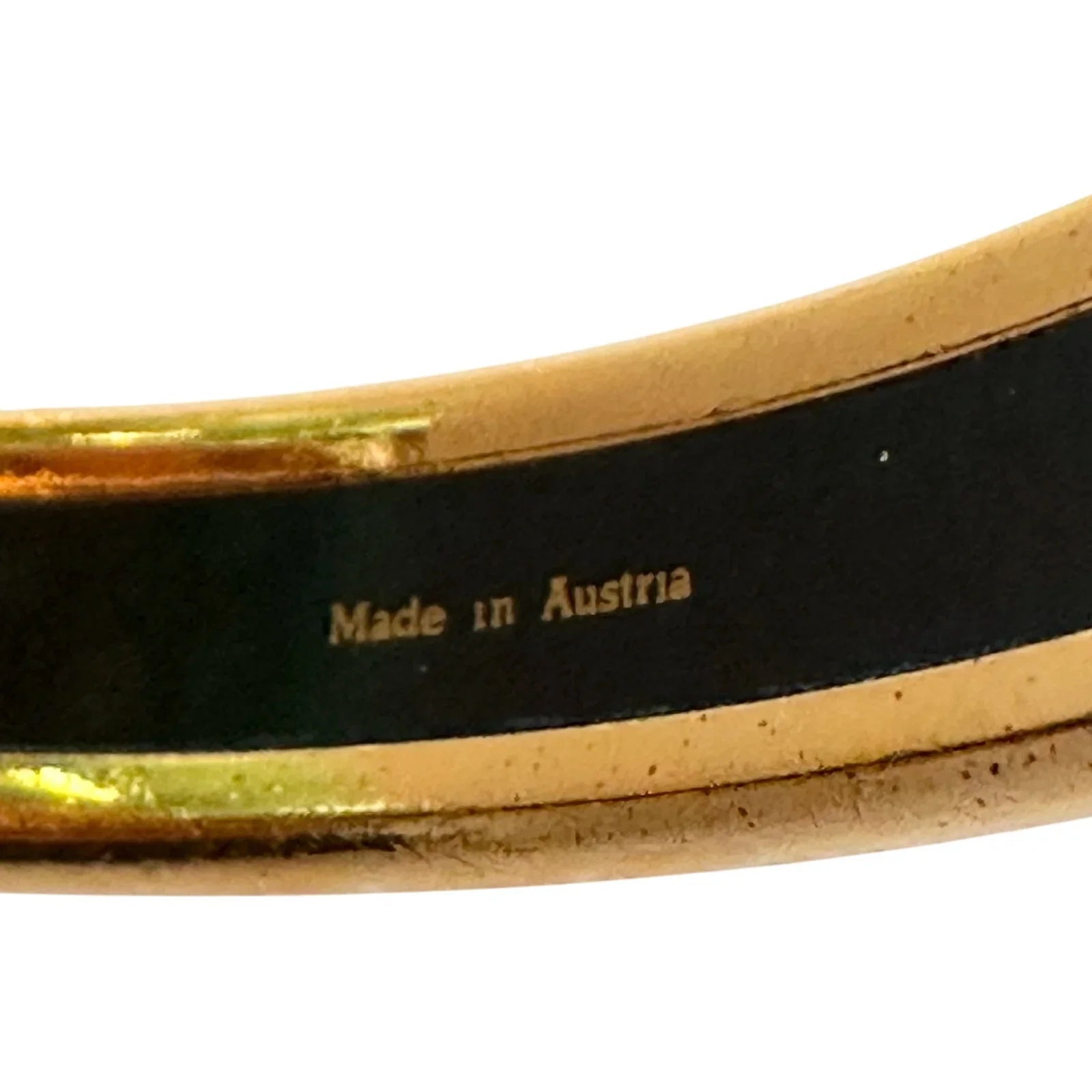Hermès Belt Motif Enamel and Gold Plate Bangle Bracelet - Hermes - Bracelet - A+ Stuff