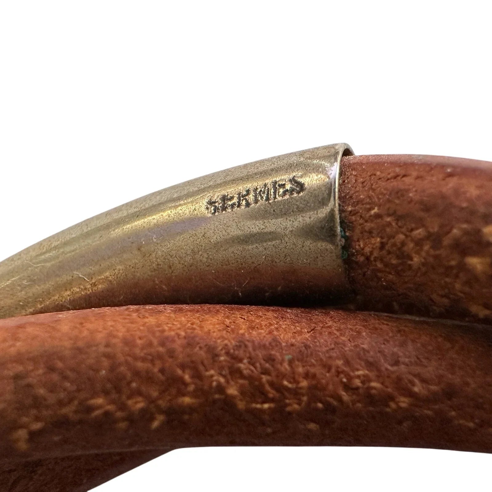 Hermes Brown Leather Tornado Bracelet - Hermès - Bracelet - A+ Stuff
