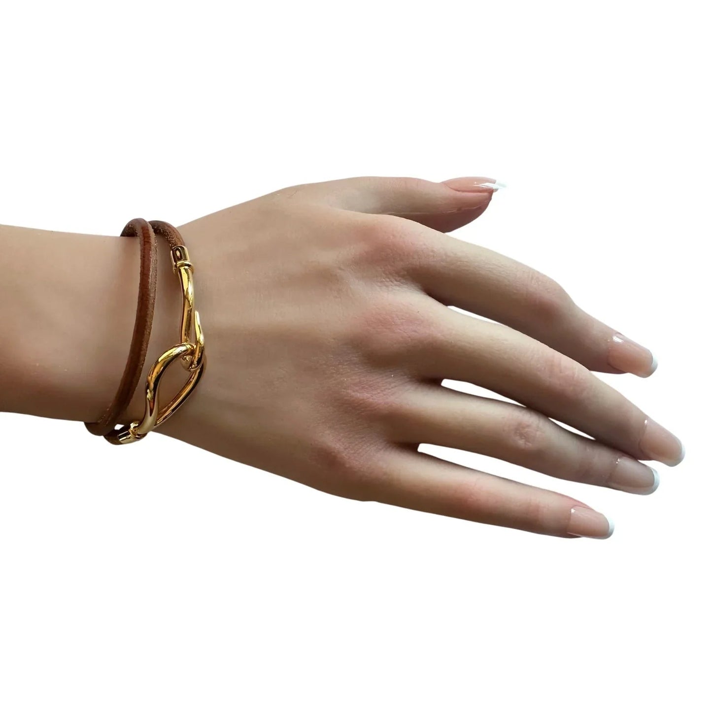 Hermès Jumbo Leather Hook Double Wrap Bangle Bracelet Choker - Hermes - Bracelet - A+ Stuff