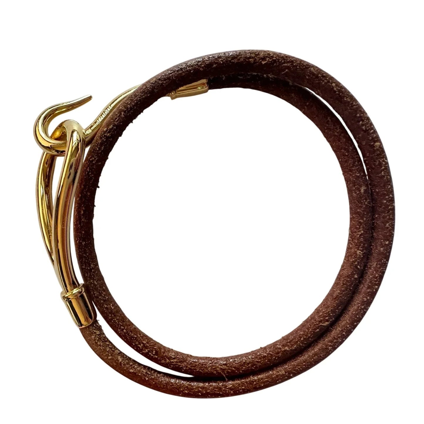 Hermès Jumbo Leather Hook Double Wrap Bangle Bracelet Choker - Hermes - Bracelet - A+ Stuff