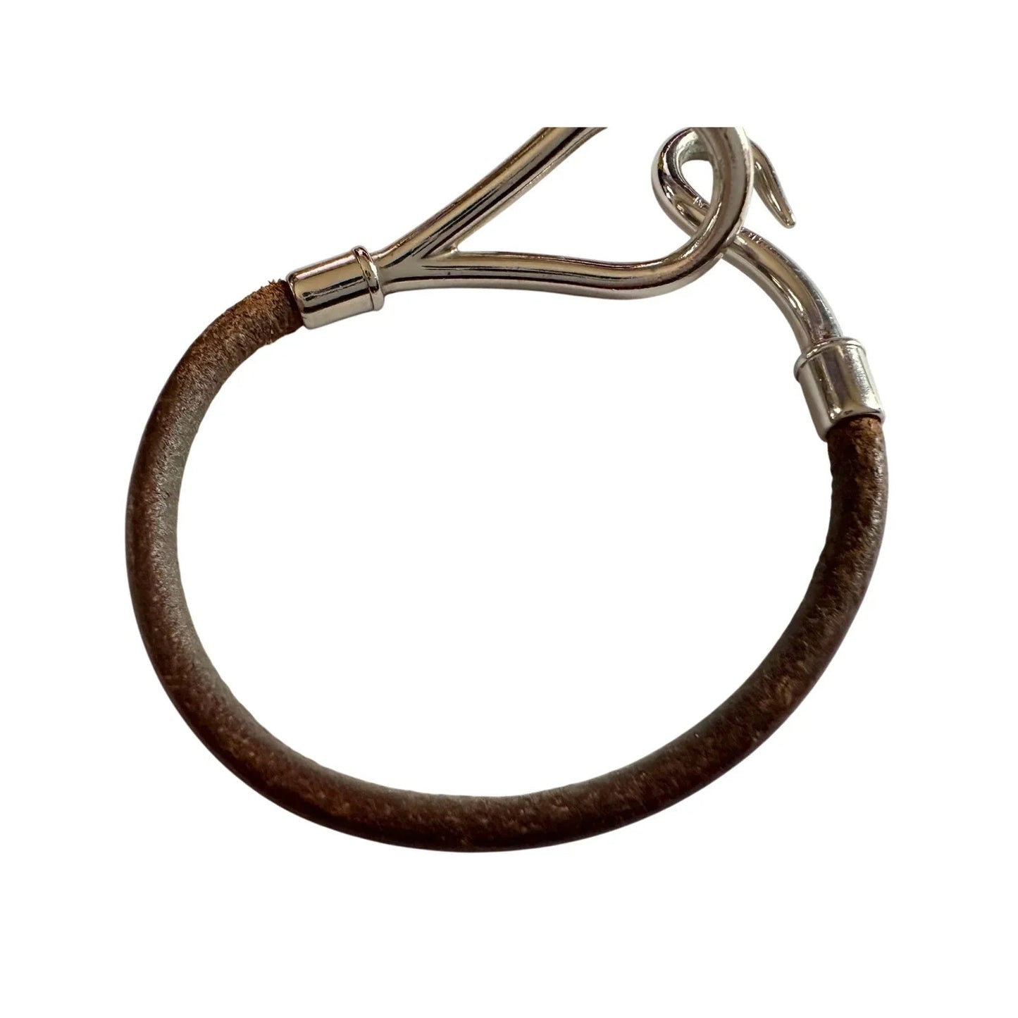 Hermès Jumbo Leather Hook Wrap Bangle Bracelet - Deep Brown - Hermès - Bracelet - A+ Stuff