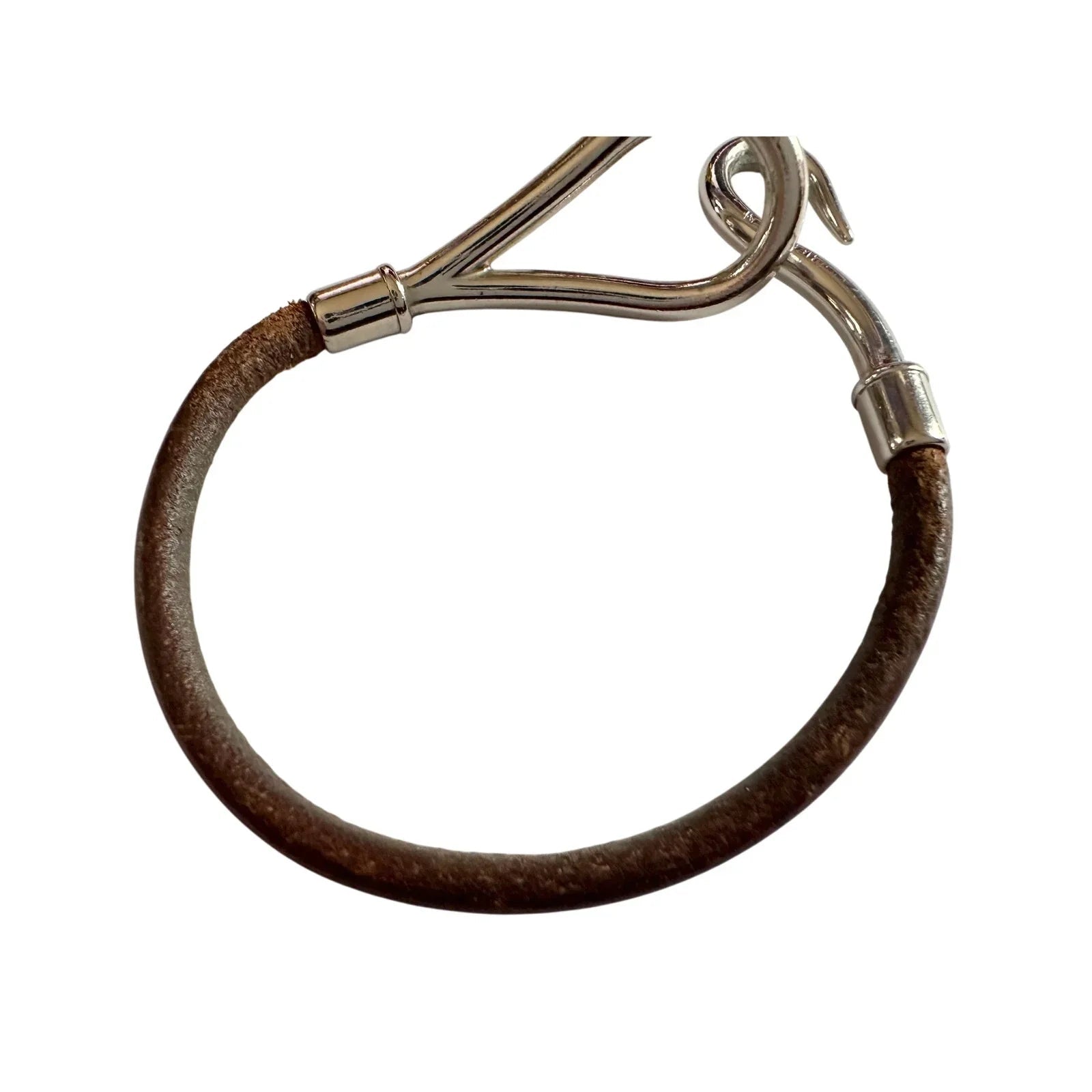 Hermès Jumbo Leather Hook Wrap Bangle Bracelet - Deep Brown - Hermès - Bracelet - A+ Stuff