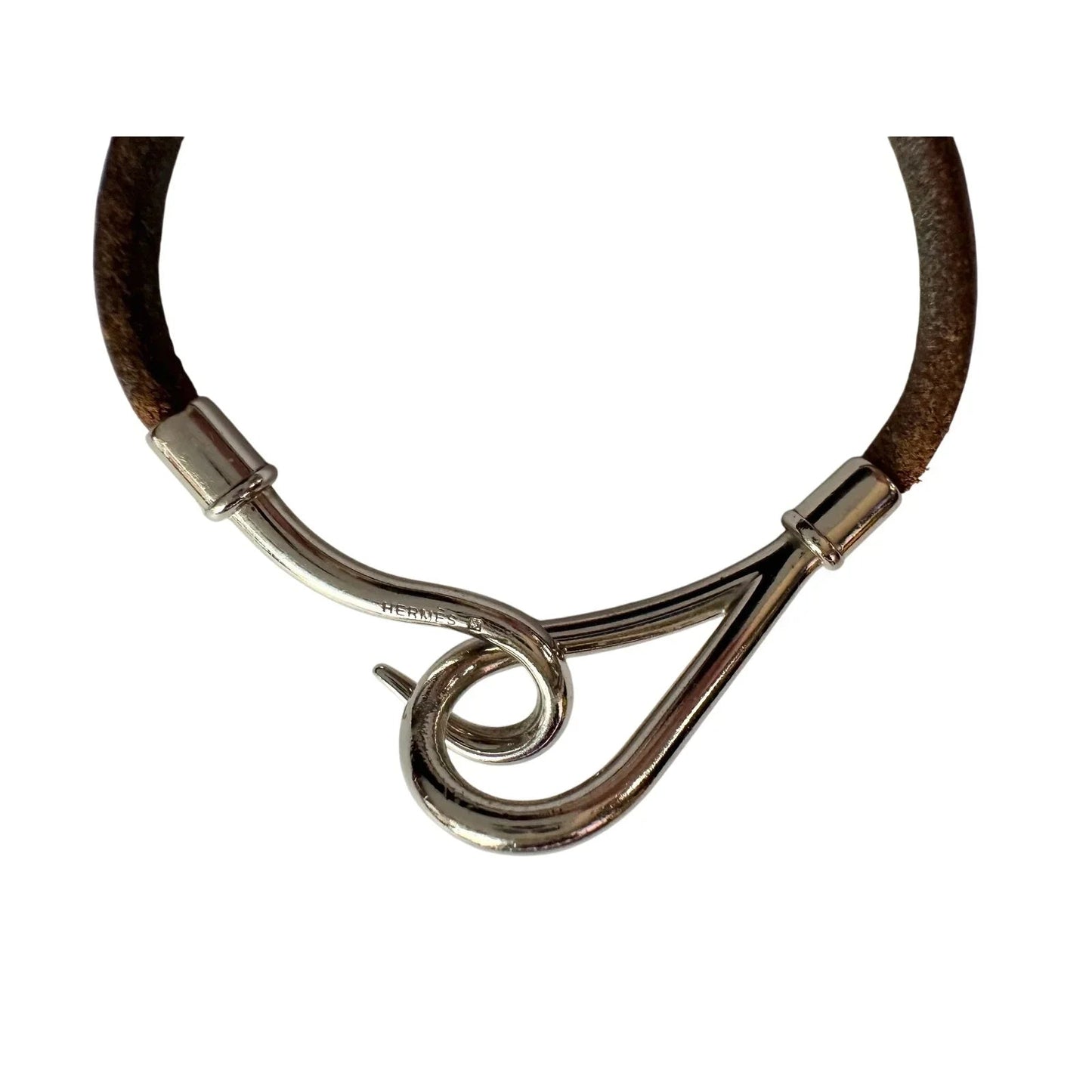 Hermès Jumbo Leather Hook Wrap Bangle Bracelet - Deep Brown - Hermès - Bracelet - A+ Stuff
