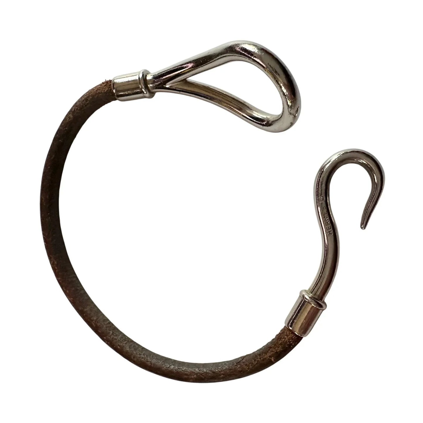 Hermès Jumbo Leather Hook Wrap Bangle Bracelet - Deep Brown - Hermès - Bracelet - A+ Stuff