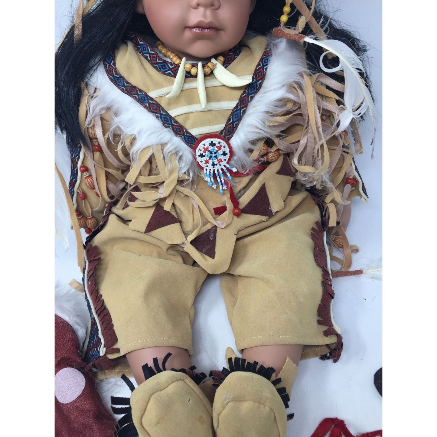 Vintage Native American Duck House Porcelain Heirloom Doll in Box