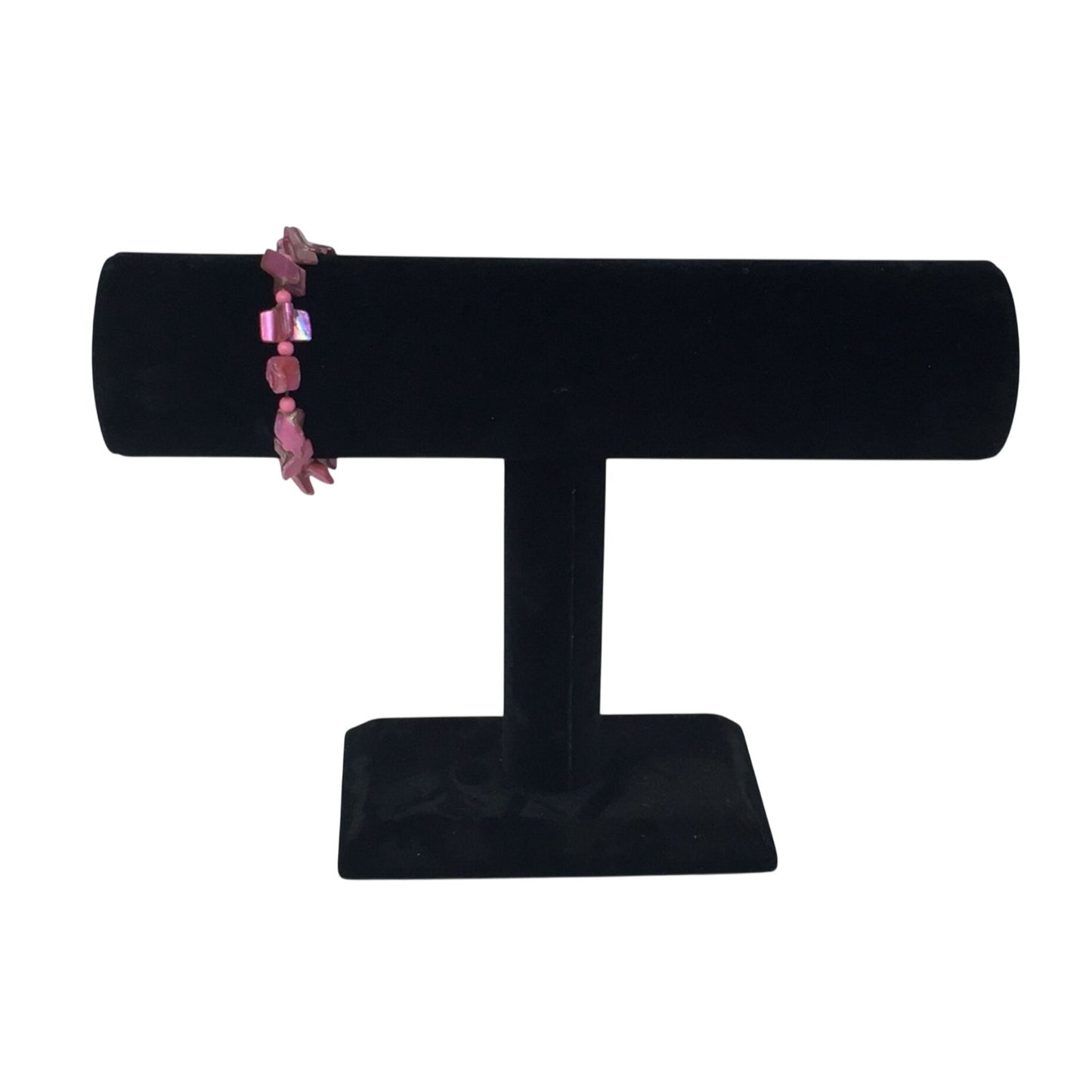 Women's Vibrant Pink Beaded Shell Stretchy Bracelet