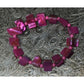 Women's Vibrant Pink Beaded Shell Stretchy Bracelet