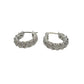 Holsted Jewelers Rhodium Plated Wide Detailed Hoop Diamond Earrings - Unbranded - Earrings - A+ Stuff