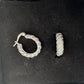 Holsted Jewelers Rhodium Plated Wide Detailed Hoop Diamond Earrings - Unbranded - Earrings - A+ Stuff