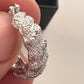 Holsted Jewelers Rhodium Plated Wide Detailed Hoop Diamond Earrings - Unbranded - Earrings - A+ Stuff